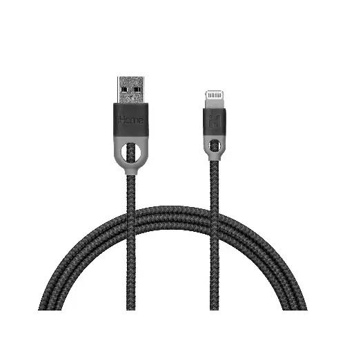 Braided Nylon Lightning Cable, for iPhones, Gray/Black, 6-Ft. Braided Nylon Lightning Cable, for iPhones, Gray/Black, 6-Ft.