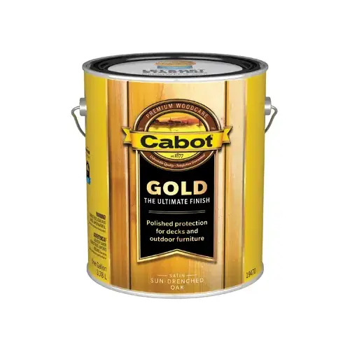 140.00.007 Exterior Stain, Gold Gloss, Sun-Drenched Oak, Liquid, 1 gal, Can - pack of 4