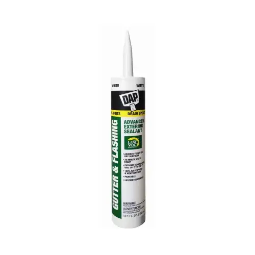 10.1 Oz. White Advanced VOC-Compliant Exterior Gutter & Flashing Sealant 10.1 Oz. White Advanced VOC-Compliant Exterior Gutter & Flashing Sealant