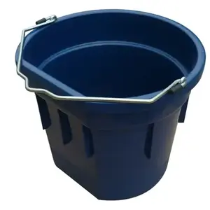 QINGDAO HUATIAN HAND TRUCK MR20QTP/FSB-DRKBLUE Utility Bucket, Flat Sided, Dark Blue Resin, 20-Qts.