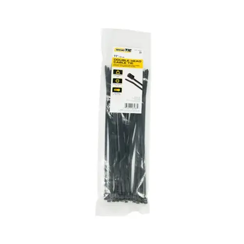 Double-Head Cable Tie, UV Black, 11-In - pack of 25 Double-Head Cable Tie, UV Black, 11-In - pack of 25