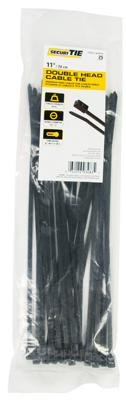 ECM INDUSTRIES LLC CTDH11-5025UVB Double-Head Cable Tie, UV Black, 11-In - pack of 25