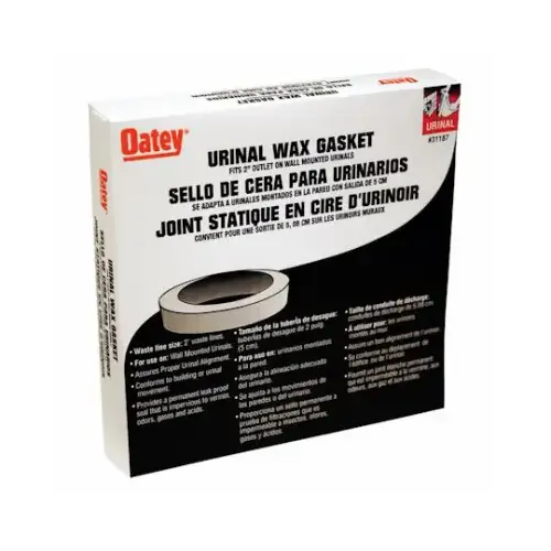 Oatey Urinal Wax Gasket, 1-1/2 to 2 in Dia, Petroleum Wax