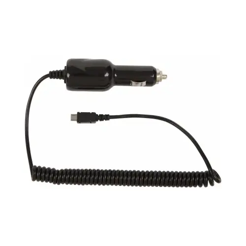 Vehicle Charging Cable, Micro-USB, Black, 3 ft L