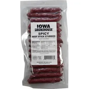 IOWA SMOKEHOUSE/PREFERRED WHOLESALE IS-8BSTS-XCP12 Beef Stick Stubbies, Spicy, 8-oz. - pack of 12