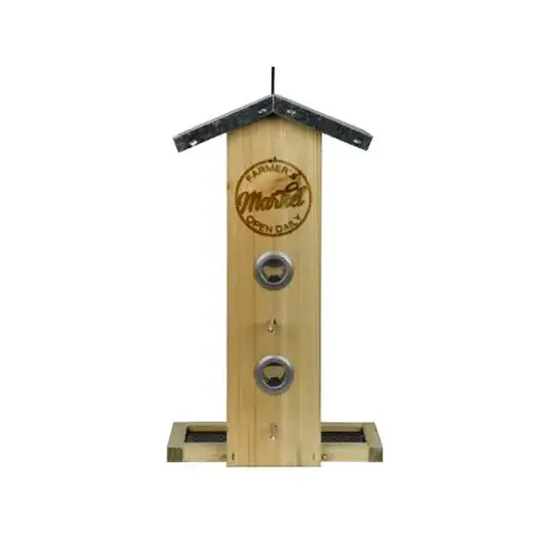 Rustic Bird Feeder, Vertical Hopper, Cedar