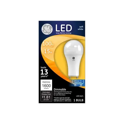 LED Light Bulb, A21, Frosted Soft White, 1600 Lumens, 15-Watts LED Light Bulb, A21, Frosted Soft White, 1600 Lumens, 15-Watts