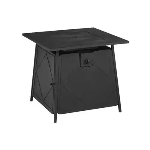 Gas Fire Pit Table, Steel, 28-In. Square