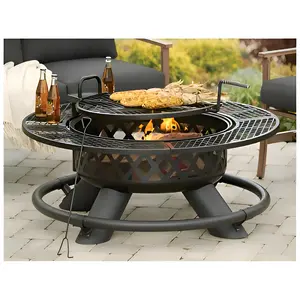 Big Horn SRFP96 47 In. Camp Black Round Steel Fire Pit Buy Now