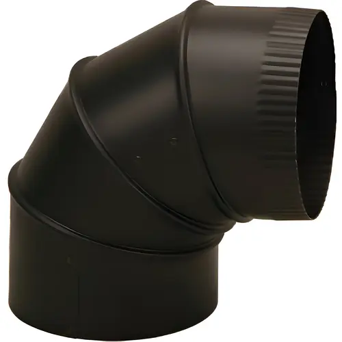 Stove Pipe Elbow 4" D X 4" D Adjustable 90 deg Steel Black