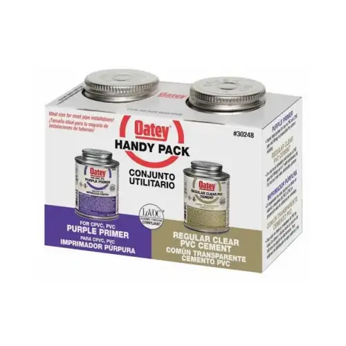 8 oz. PVC Handy Pack Purple Primer and Solvent Cement - pack of 10 pairs