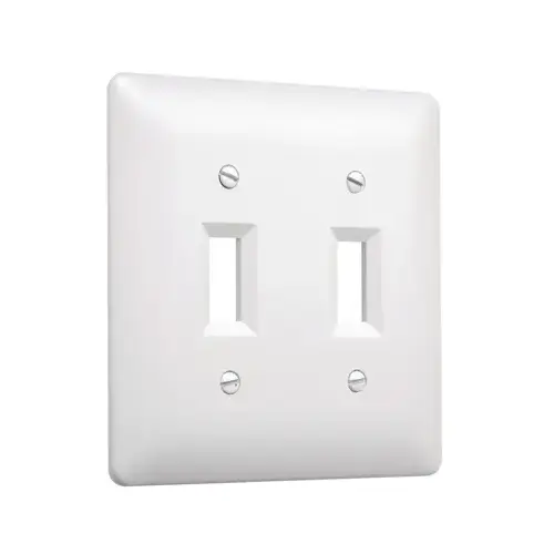 TayMac Masque 2000 Series Wall Plate, 2 Gang, 2 Toggle, White TayMac Masque 2000 Series Wall Plate, 2 Gang, 2 Toggle, White