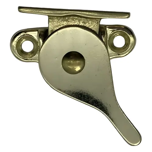 Aluminum Side Window Lock, Aluminum Material, 1-3/4" Height, 1-1/8" Width, Bright Brass Plated Finish