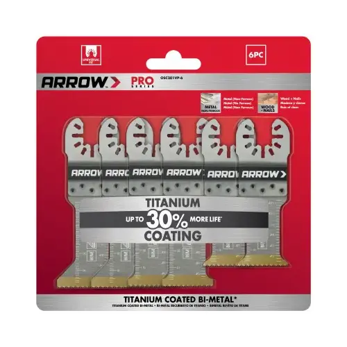 Titanium Metal/Wood Oscillating Tool Blades, Assorted pack of 6