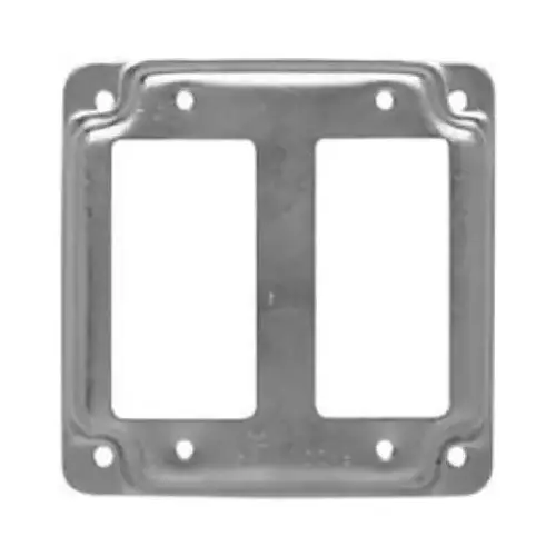 Exposed Work Cover, 4-3/16 in L, 4-3/16 in W, Square, Galvanized Steel, Gray Exposed Work Cover, 4-3/16 in L, 4-3/16 in W, Square, Galvanized Steel, Gray
