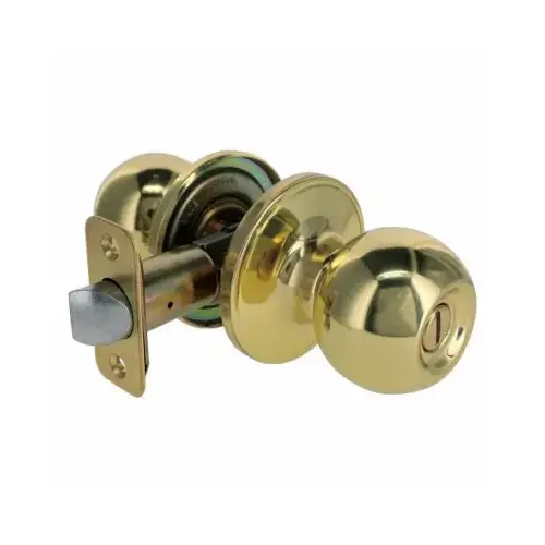Privacy Lockset, Ball-Knob Style, Polished Brass Privacy Lockset, Ball-Knob Style, Polished Brass