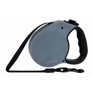 PET ADVENTURES WORLDWIDE DGO RLSH GG MD Retractable Dog Leash, Gray, Medium Dogs, 16-Ft.