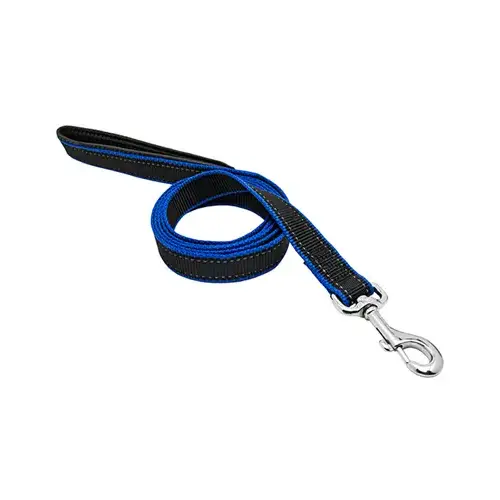 Pet Expert Reflective Dog Leash, Black/Blue, 3/4-In. x 6-Ft.