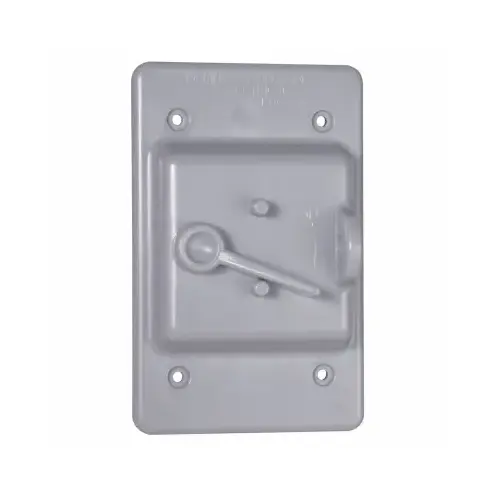 Toggle Switch Cover, 1.88 in L, 3 in W, 1-Gang, Polycarbonate, Gray
