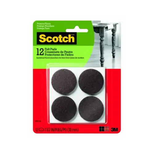 Felt Pads, Adhesive, Brown, 1.5-In., 12-Ct. Felt Pads, Adhesive, Brown, 1.5-In., 12-Ct.