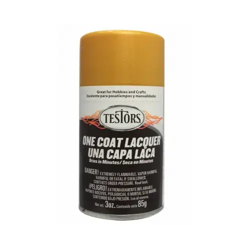 One-Coat Lacquer Craft Spray Paint, Pure Gold Gloss, 3-oz.