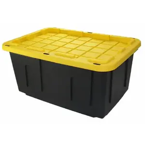 MAVERICK PLASTICS LLC 27GBLKYW-06-XCP4 Tough Storage Box, 27-Gallons - pack of 4