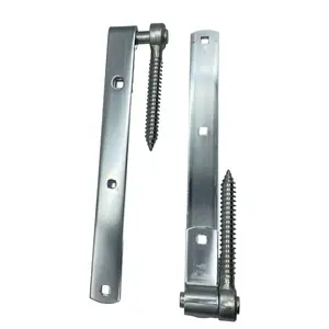 National Hardware N129809 290BC 14" Screw Hook / Strap Hinge Zinc Plated Finish Pair