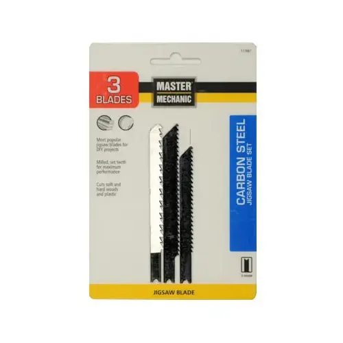3-Piece Carbon & High-Speed Steel Jigsaw Blade Set