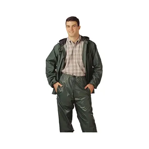 PVC/Nylon Rainsuit, Green, M PVC/Nylon Rainsuit, Green, M