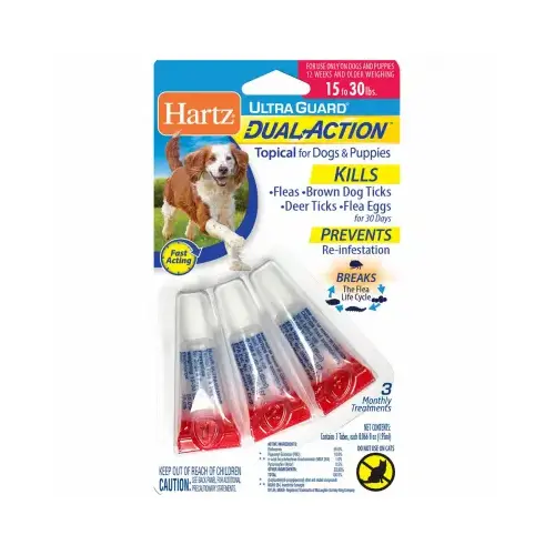 UltraGuard Dual-Action Topical Flea & Tick Drops, 15-30 Lb. Dogs - pack of 3