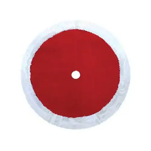 Christmas Tree Skirt, Plush Red & White, 48-In.