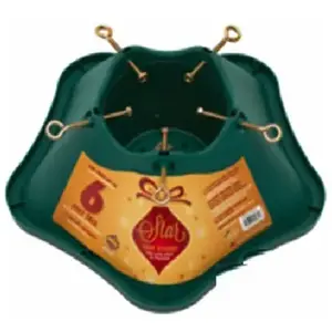 Holiday Collection JUN 三面フォトスタンド National Holidays 506-ST Christmas Tree Stand, Green Plastic, 6 Ft