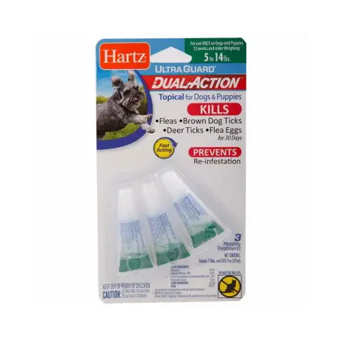 UltraGuard Dual-Action Topical Flea & Tick Drops, 5-14 Lb. Dogs - pack of 3