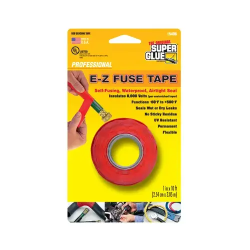 Super Glue E-Z Fuse Silicone Tape, Red, 1 In. x 10 Ft.