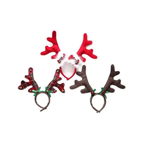 Christmas Antler Headband, Felt, 9-In. - pack of 6