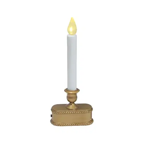 Christmas LED Lighted Candle, Battery-Operated, Gold, 9-In. Christmas LED Lighted Candle, Battery-Operated, Gold, 9-In.