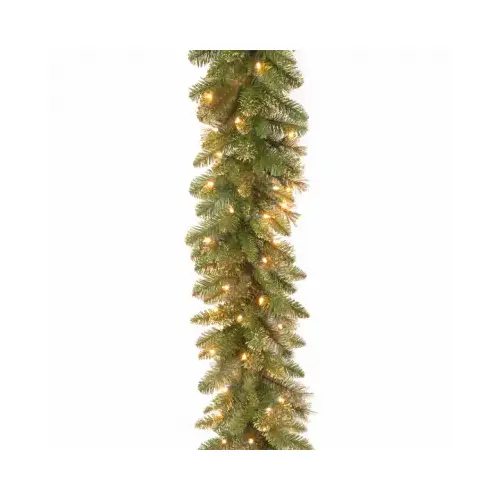 Lighted Branch Garland, Golden Bristle, 50 Clear Lights, 9-Ft.
