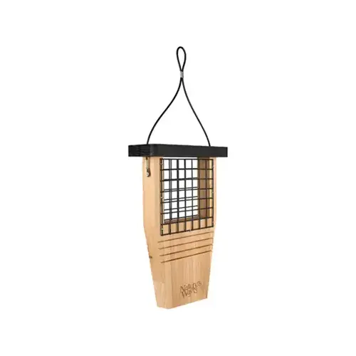 Nature's Way Bird Feeder, Tail-Prop, Cedar/Steel, Multi-Color, 14 in H, Hanging Mounting
