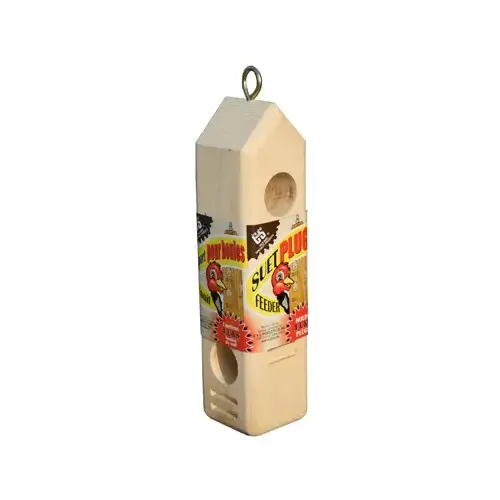 Wooden Suet Plug Feeder