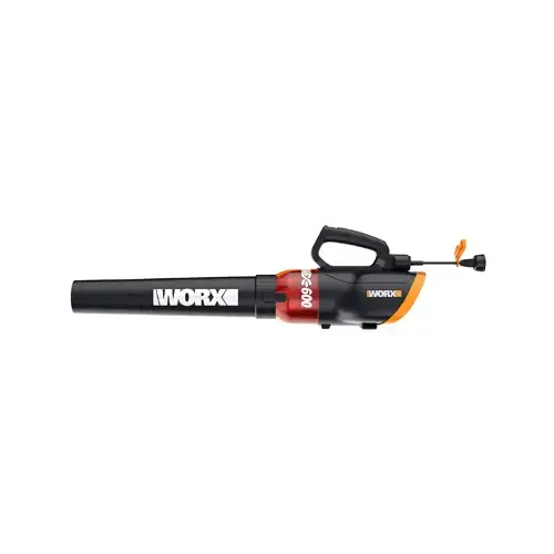 Electric Leaf Blower, 12 A, 120 V, 320, 600 cfm Air, 20 min Run Time, Black/Orange Electric Leaf Blower, 12 A, 120 V, 320, 600 cfm Air, 20 min Run Time, Black/Orange