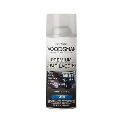 Woodsman Lacquer, Protective Finish For Wood & Metal, Clear Satin, 12-oz. Spray