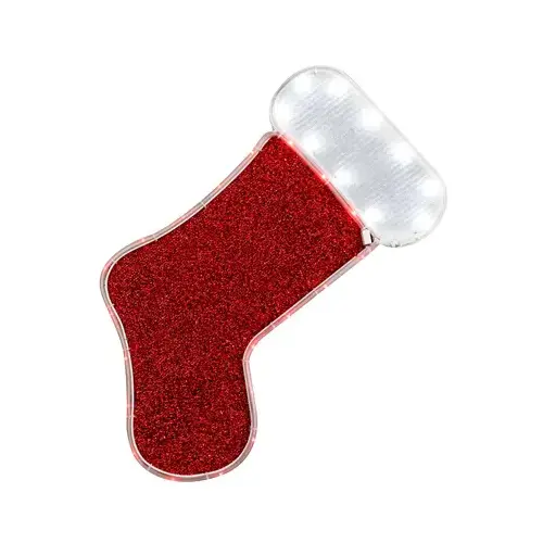 LED Christmas Window Decoration, Red Stocking Tape Light, 18-In. LED Christmas Window Decoration, Red Stocking Tape Light, 18-In.