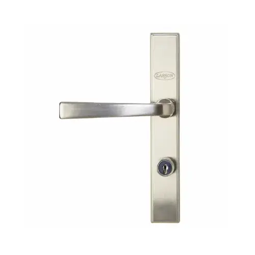 QuickFit Brushed Nickel Die-Cast Metal Locking Storm Door Straight Leverset QuickFit Brushed Nickel Die-Cast Metal Locking Storm Door Straight Leverset