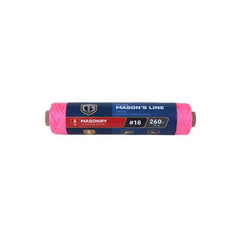 Nylon Mason Line Twine, Twisted, Pink, #18 x 260-Ft. Nylon Mason Line Twine, Twisted, Pink, #18 x 260-Ft.