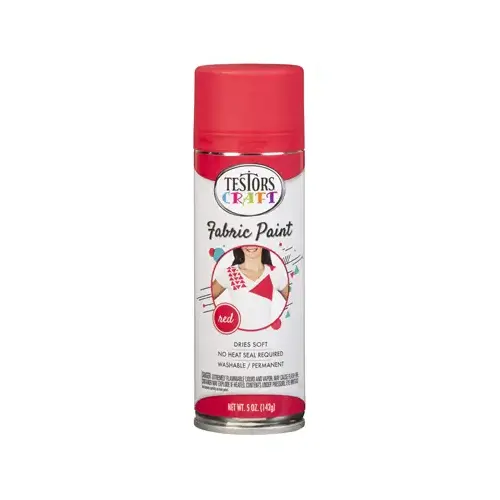 Fabric Spray Paint, Matte, Red, 5 oz, Aerosol Can