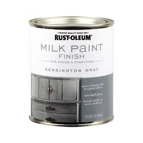 Milk Paint Finish, Matte, Kensington Gray, 1 qt, Can Milk Paint Finish, Matte, Kensington Gray, 1 qt, Can