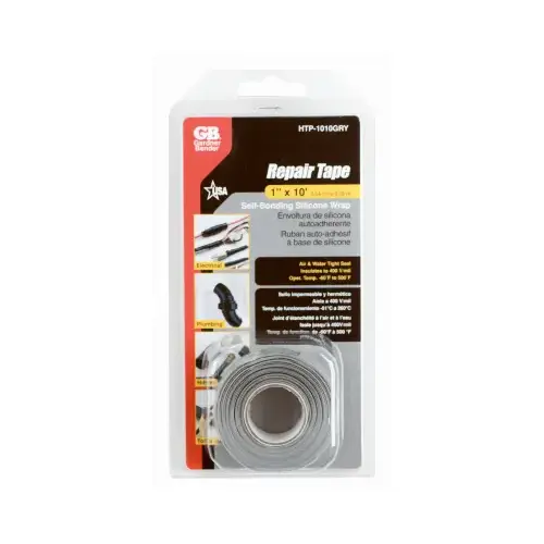 Self-Sealing Silicone Repair Tape, Gray, 1-In. x 10-Ft.