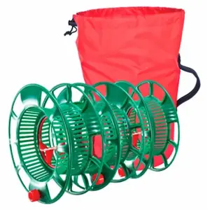 SIMPLE LIVING SOLUTIONS LLC 715213-S Christmas Light Storage Reels & Bag, Green Plastic, 3-Ct.