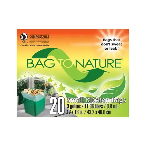 Compost Kitchen Bag, 3-Gal., 20-Ct. Green