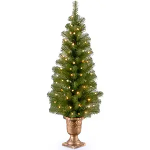 NATIONAL TREE CO-IMPORT MC7-344-40 Pre-Lit Entrance Artificial Christmas Tree, Montclair Spruce, 70 Clear Lights, 4-Ft.